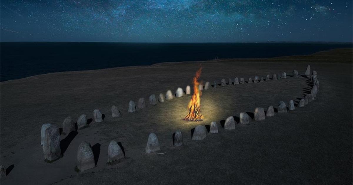 Stone formation Ales Stenar in southern Sweden on the Baltic Sea coast.        Source: Fabian/ Adobe Stock