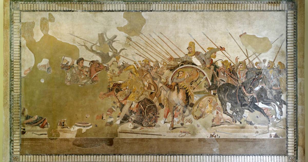 The Alexander Mosaic, currently on display at the National Archaeological Museum of Naples.