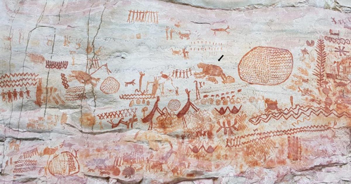 Amazonian rock art at the Serranía La Lindosa in Colombia. Source: Iriarte et al. / Royal Society B