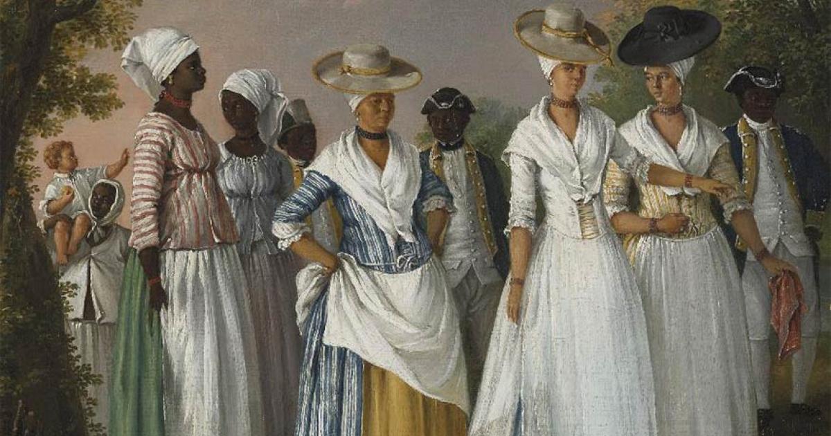 Painting titled ‘Free Women of Color with their Children and Servants in a Landscape.’ Life changed for American women as the eighteenth century progressed. Source: Public Domain
