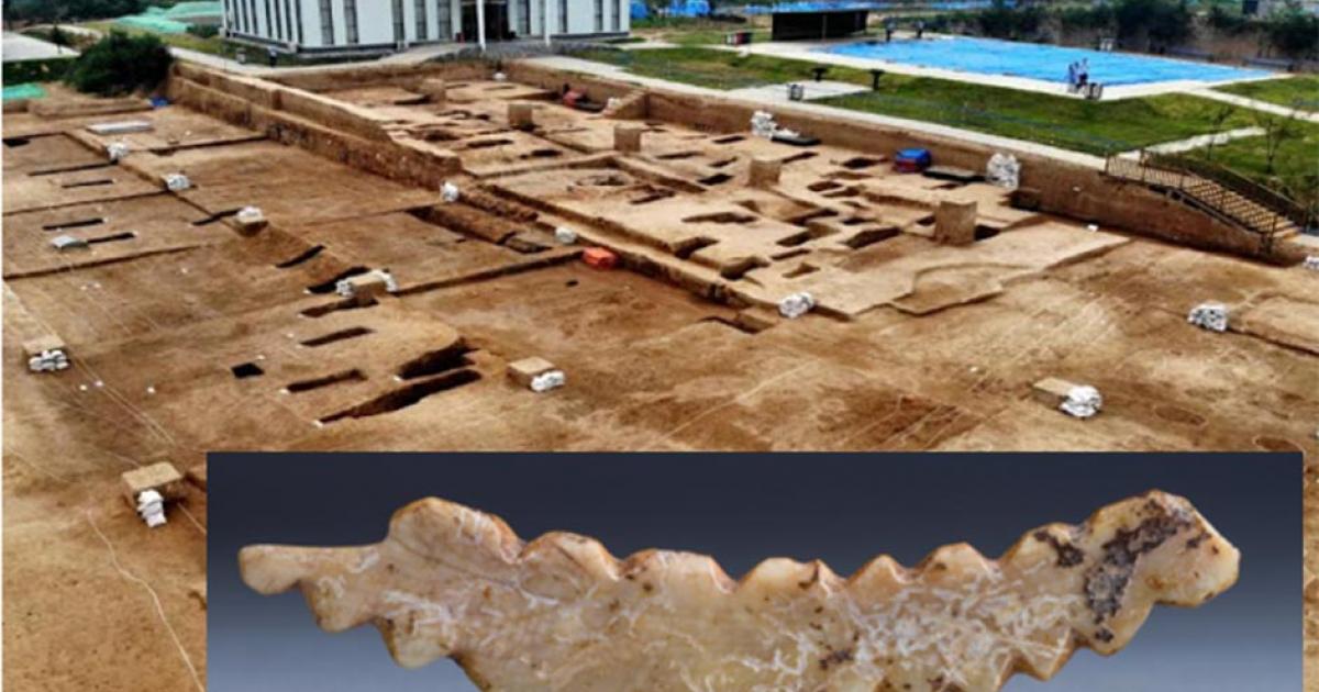 Aerial view of the Shuanghuaishu site in central China's Henan Province.        Source: Li An/Xinhua/SCIO