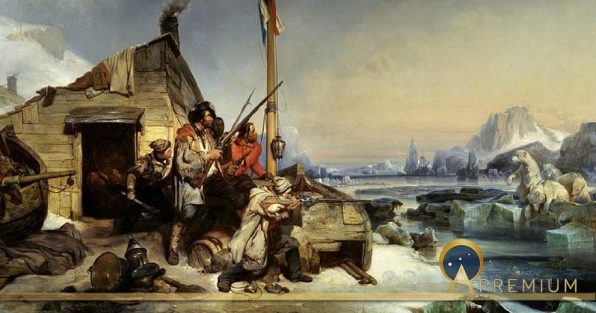Wintering of a team of Dutch sailors on the eastern coast of Novaya Zemlya by Eugène Lepoittevin (1839) Musée départemental de l'Oise. (Public Domain)