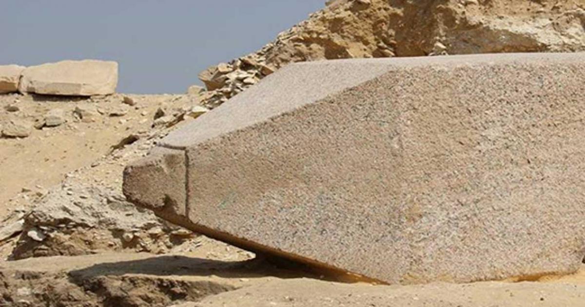 The newly-discovered obelisk in Cairo, dedicated to an Old Kingdom Queen.