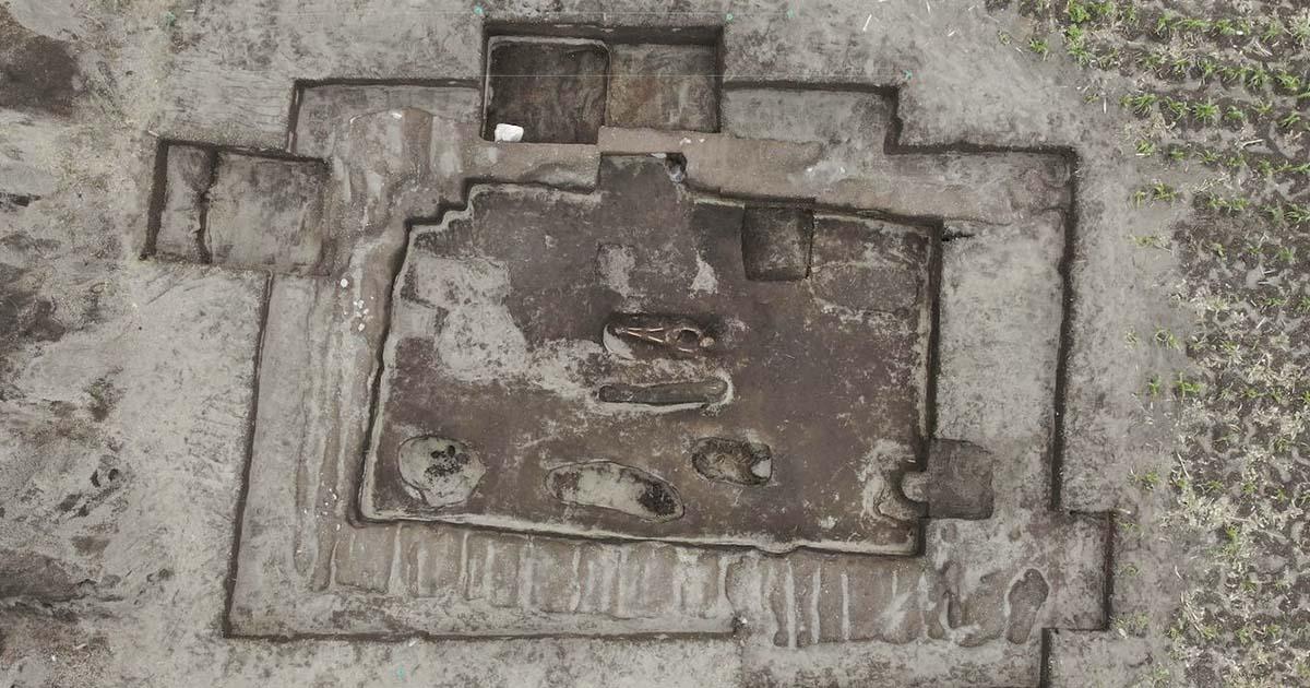 Aerial view of the ancient Inca cemetery recently discovered in Ecuador. 