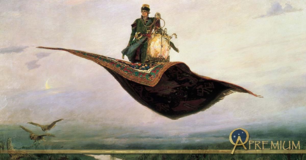 The Flying Carpet, a depiction of the hero of Russian folklore, Ivan Tsarevich 1880 by Viktor Vasnetsov