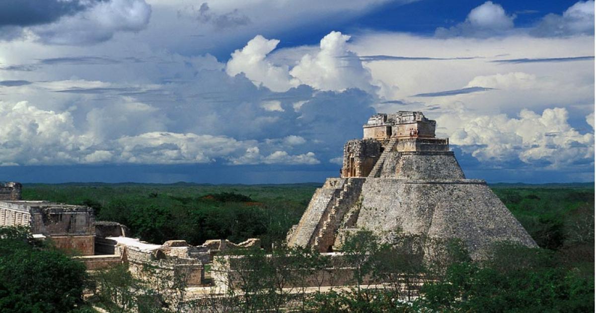 The grand pyramid of the Maya at Uxmal 