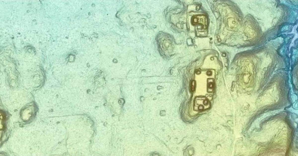 This Light Detection and Ranging (LiDAR) image shows the outlines of the central area of Pilar. At far right is the Citadel. 