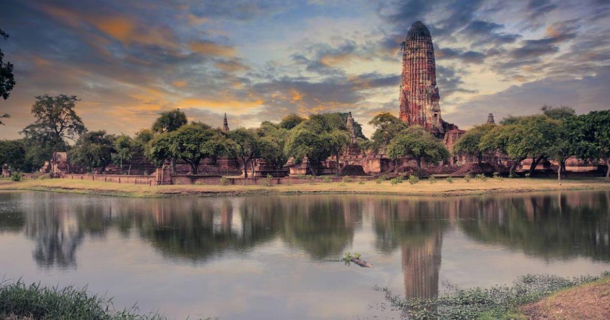 A view of the Ancient Pagoda in the Ayuthaya World Heritage park.