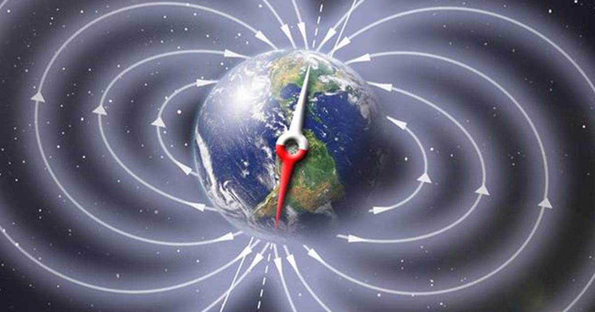 Detail of a representation of Earth's Invisible Magnetic Field. 