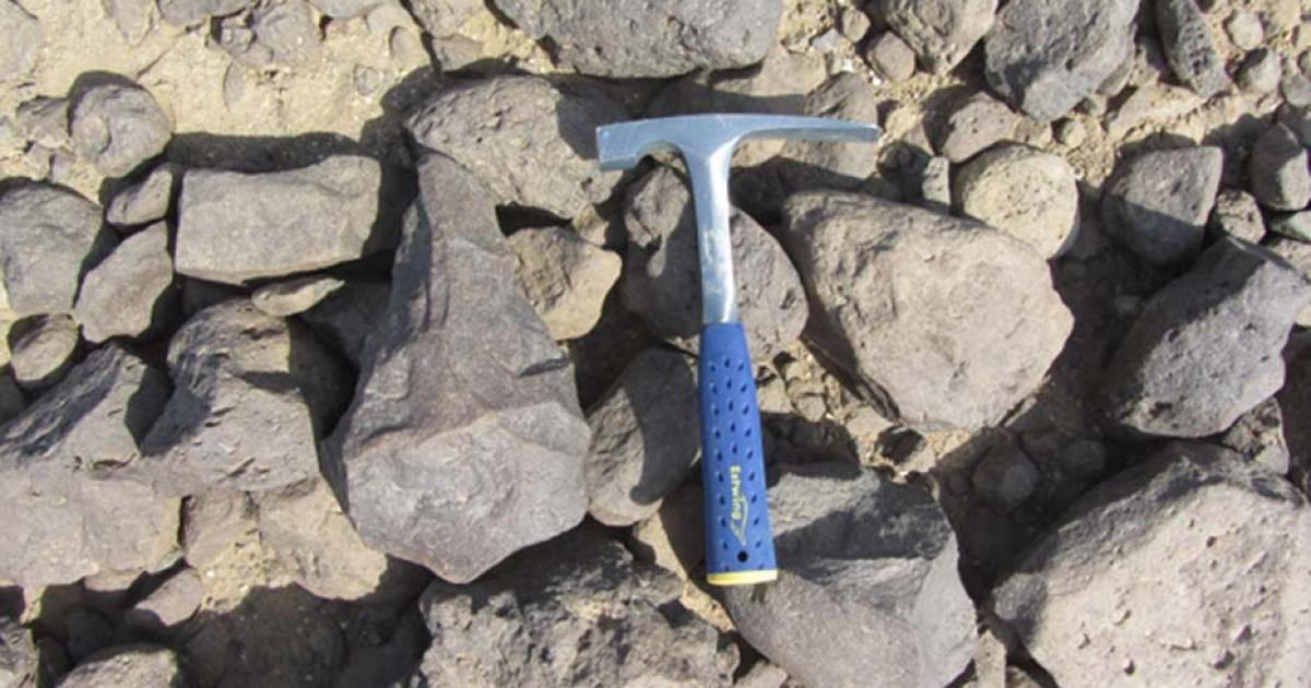 A large hand axe found in the Wadi Dadsa.