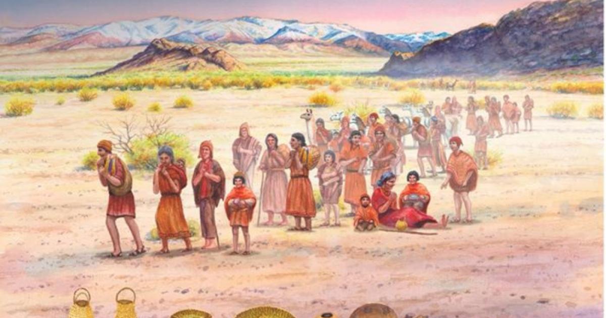 Illustration representing population movements within the Southern Andes as a resilience strategy to face crises.