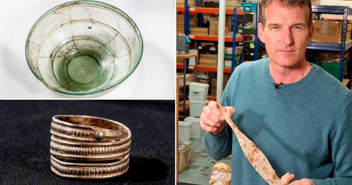 Work on the HS2 rail project across the UK landscape has once again yielded treasure with the discovery of a major Anglo-Saxon cemetery at Wendover, Buckinghamshire. The site has revealed 138 graves, countless preserved burial goods, and many valuable historical artifacts. Source: HS2