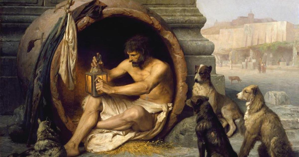 The Greek philosopher Diogenes was a famous pupil of the founder of Cynicism, Antisthenes. Source: Public Domain