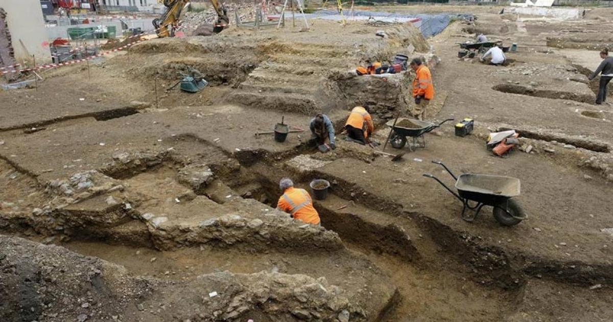 Archaeologists have uncovered remnants of an ancient Roman city beneath a 19th-century hospital in northwestern France.	Source: Emmanuelle Collado/ INRAP