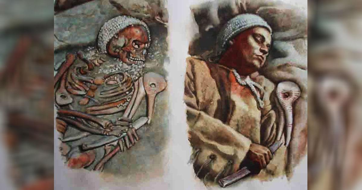 Artist’s reconstruction of the Young Prince found in Arene Candide cave, Liguria, Italy. 