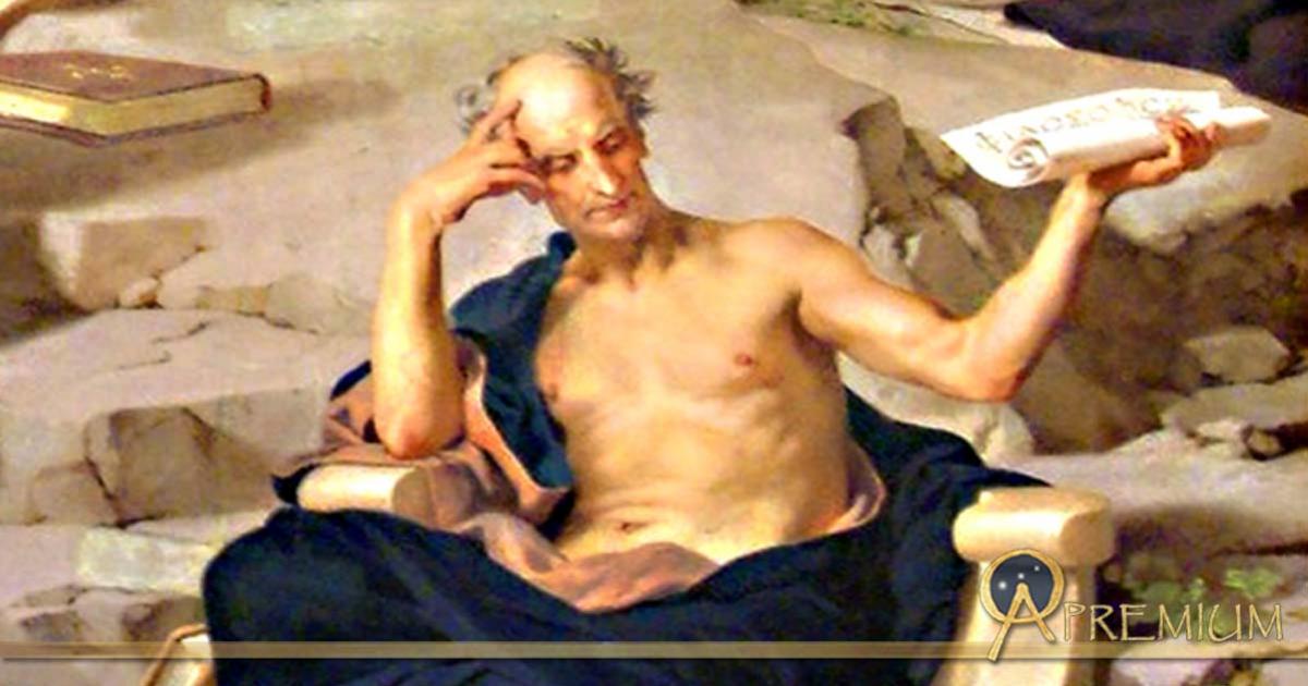 Aristotle, part of a wall painting, circa 1883.