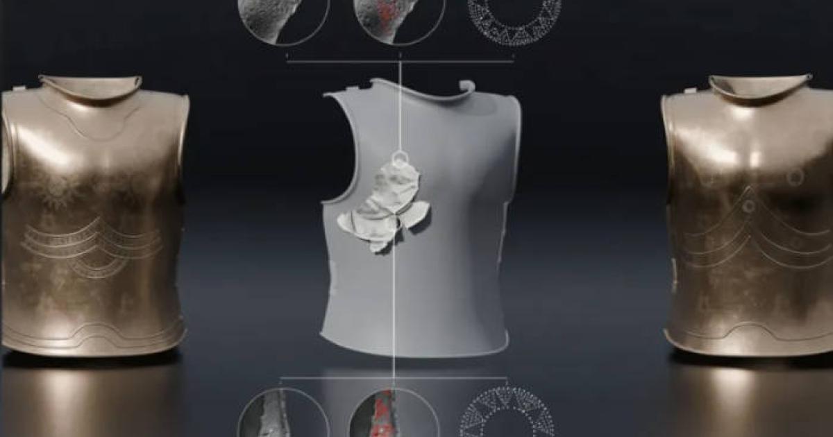 A reconstruction of the Bronze armor found in South Moravia, Czech Republic.  