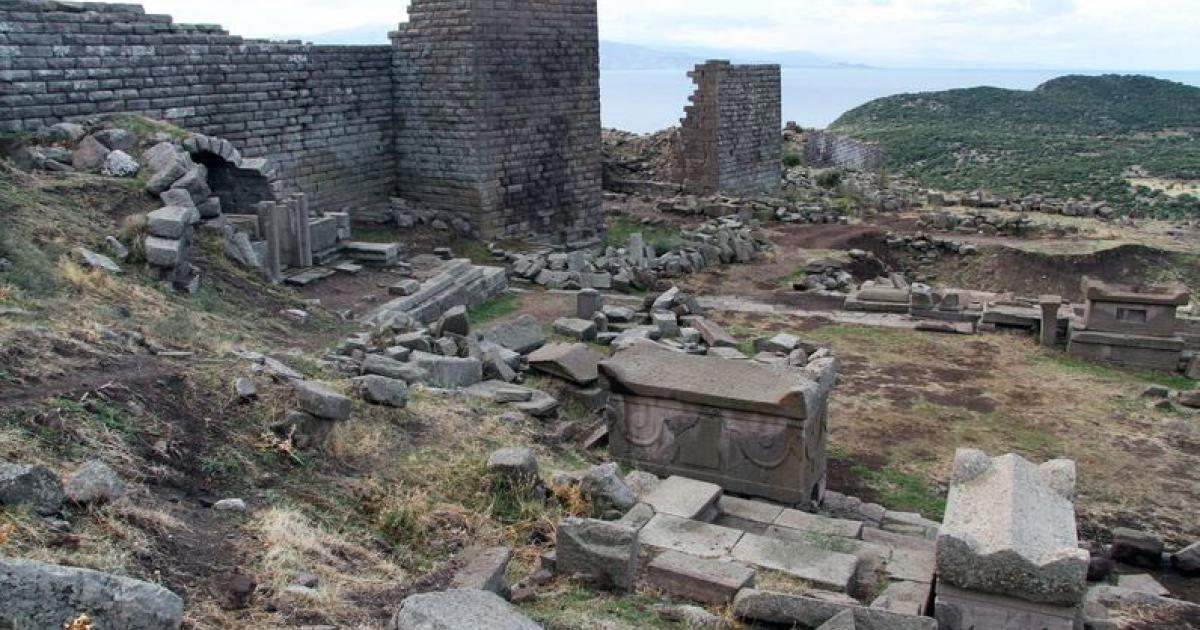 Flesh-eating sarcophagi of Assos in Turkey