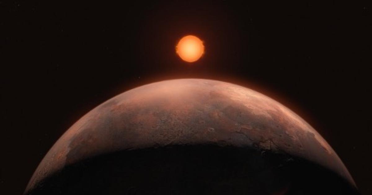 This artist’s impression shows Barnard b, a sub-Earth-mass planet that was discovered orbiting Barnard’s star. 
