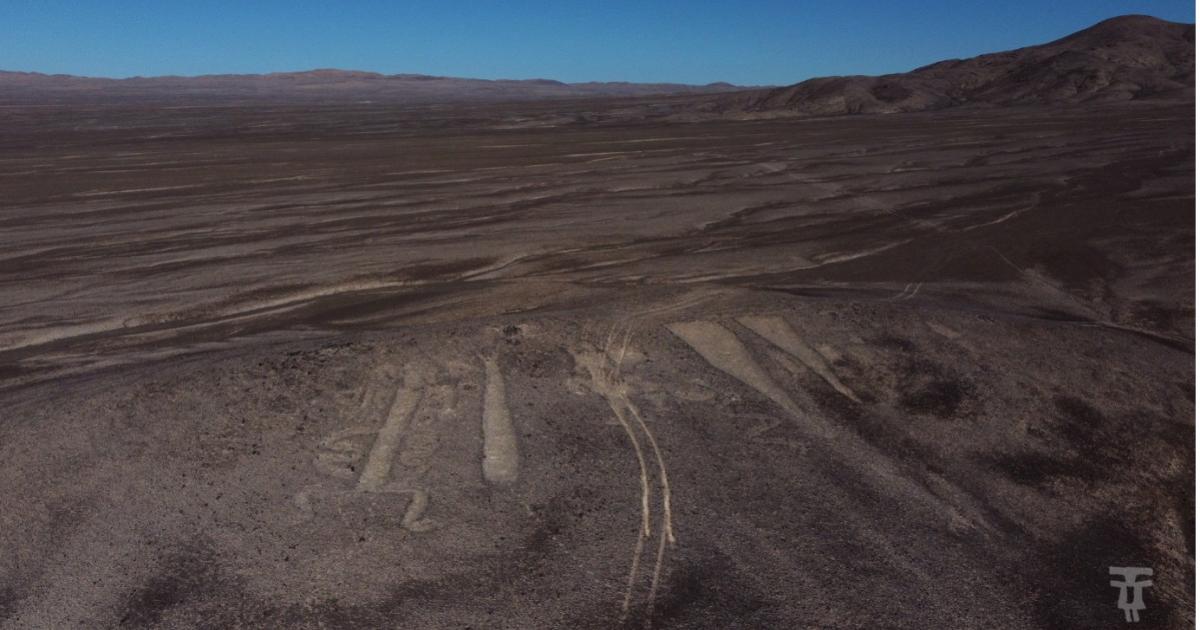 Damage to ancient geoglyphs in Chile's Atacama Desert. 
