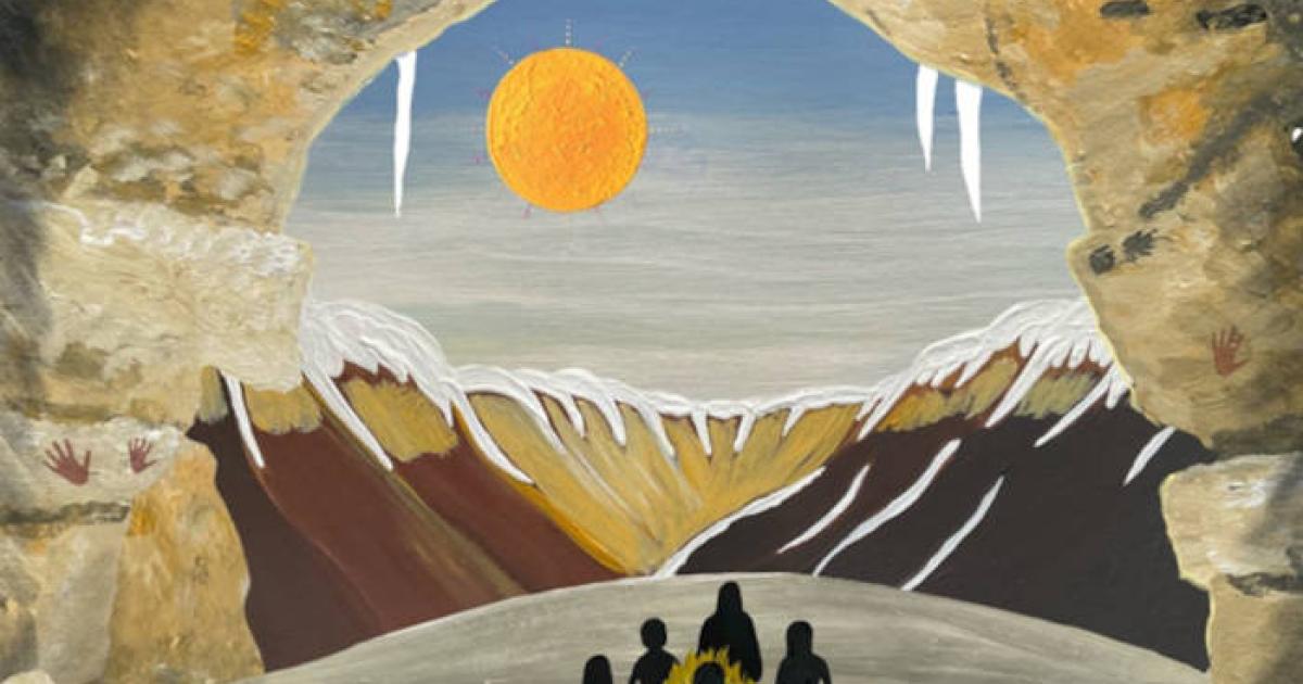 Artist’s impression of Dargan Shelter as it would have looked during the last Ice Age.  