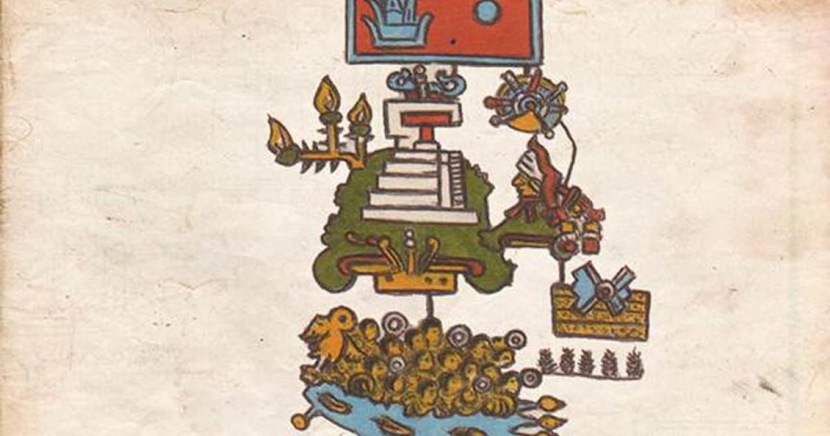 Pictogram in the Aztec Codex Telleriano Remensi representing an earthquake that took place in 1507. Source: Gerardo Suárez and Virginia García-Acosta