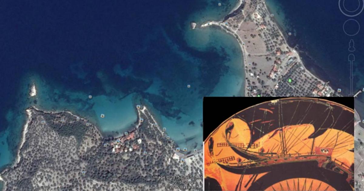 Google Earth image shows the general vicinity of the islands, near Bademli Village in Turkey on the Aegean Sea