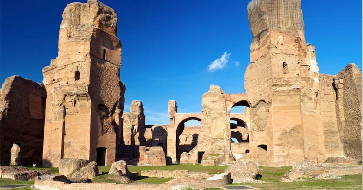 The ruins of the Baths of Caracalla in Rome, Italy