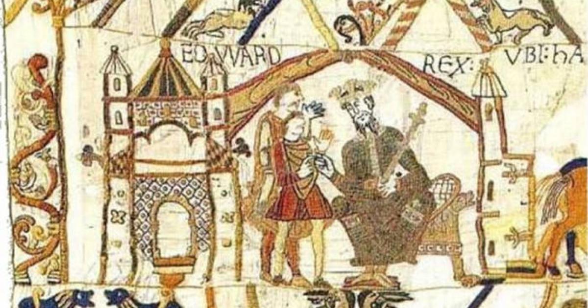 Bayeux Tapestry Scene 1 showing King Edward.