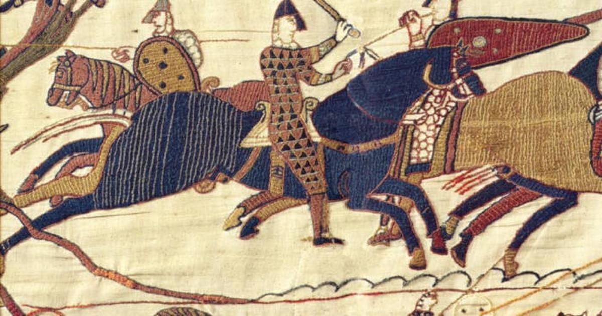 A segment of the exquisite Bayeux Tapestry.