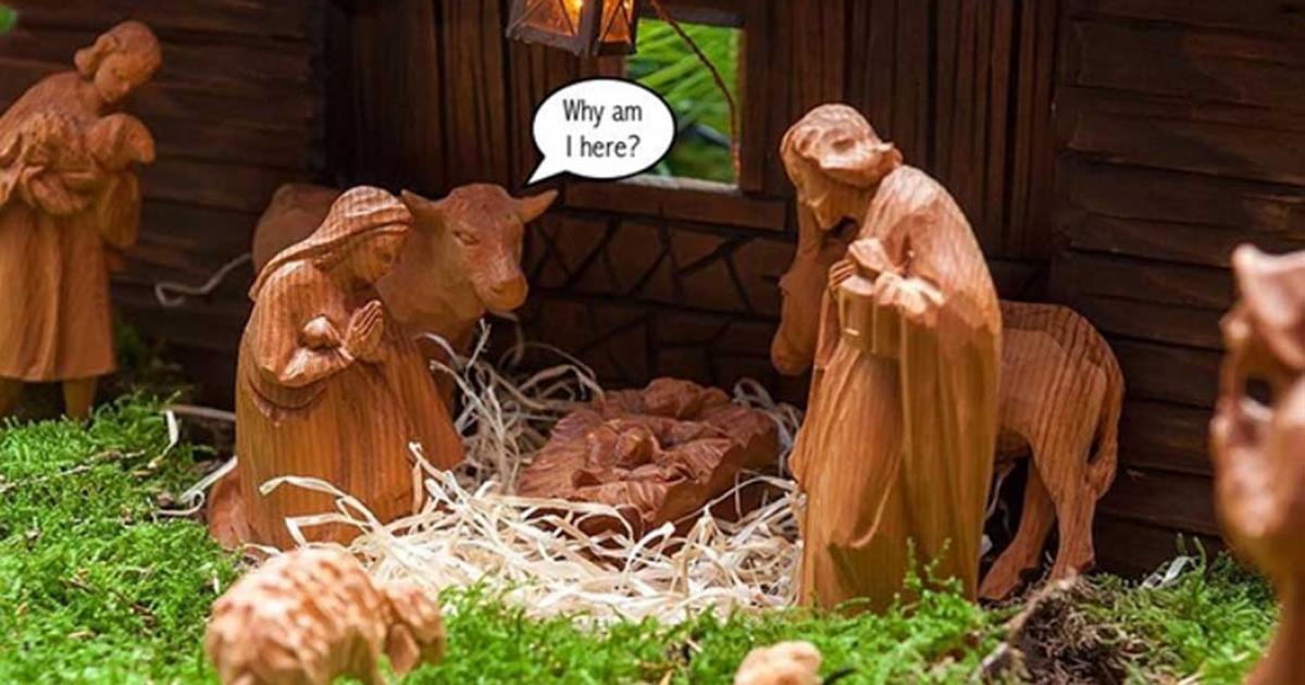 Animals are commonly found in creche sets, but surprisingly not in the Bible. 