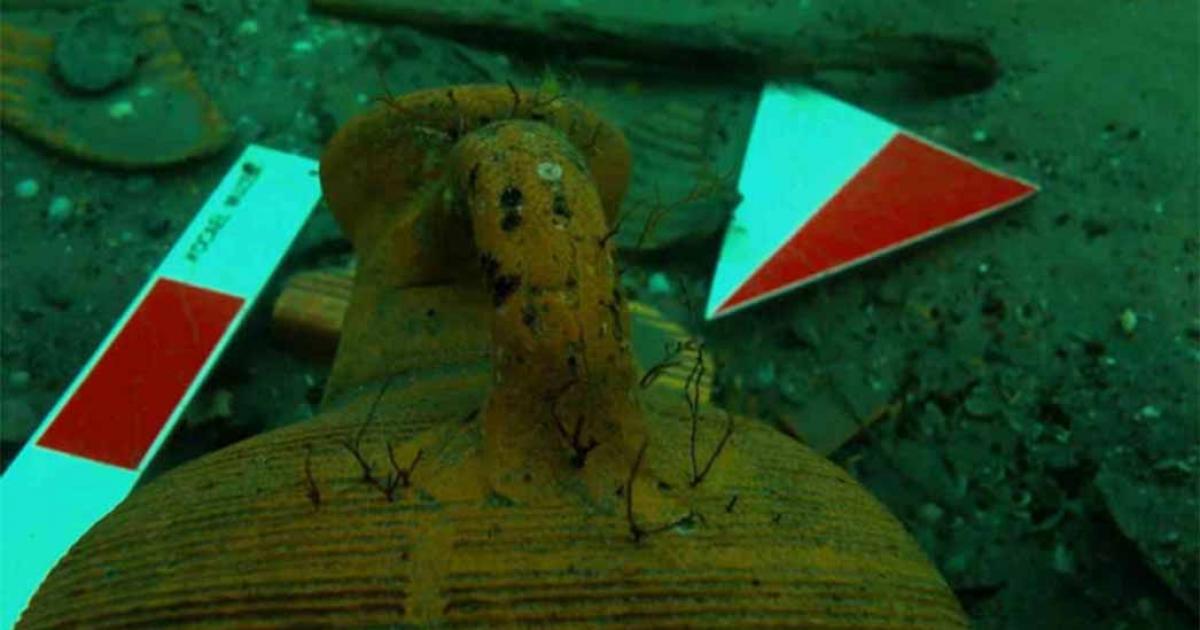 An amphora at the bottom of Kerpe’s ancient harbor in the Black Sea. Source: IHA / Anatolian Archaeology.