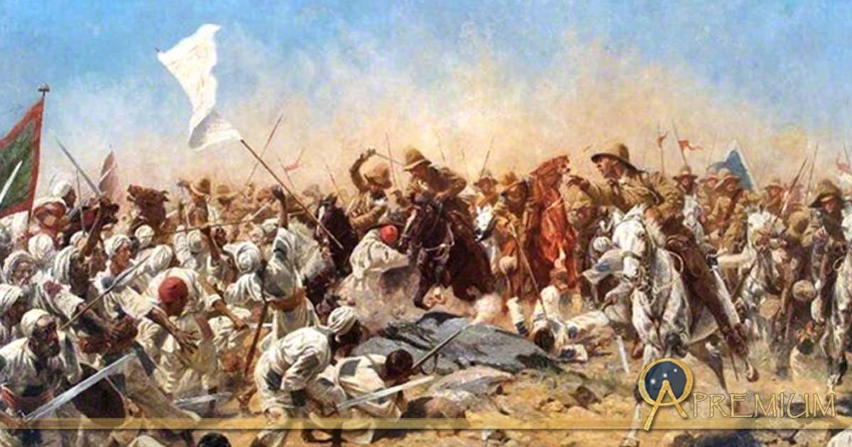 Charge of the 21th lancers at Ondurman. William Barnes Wollen (1857-1936) 