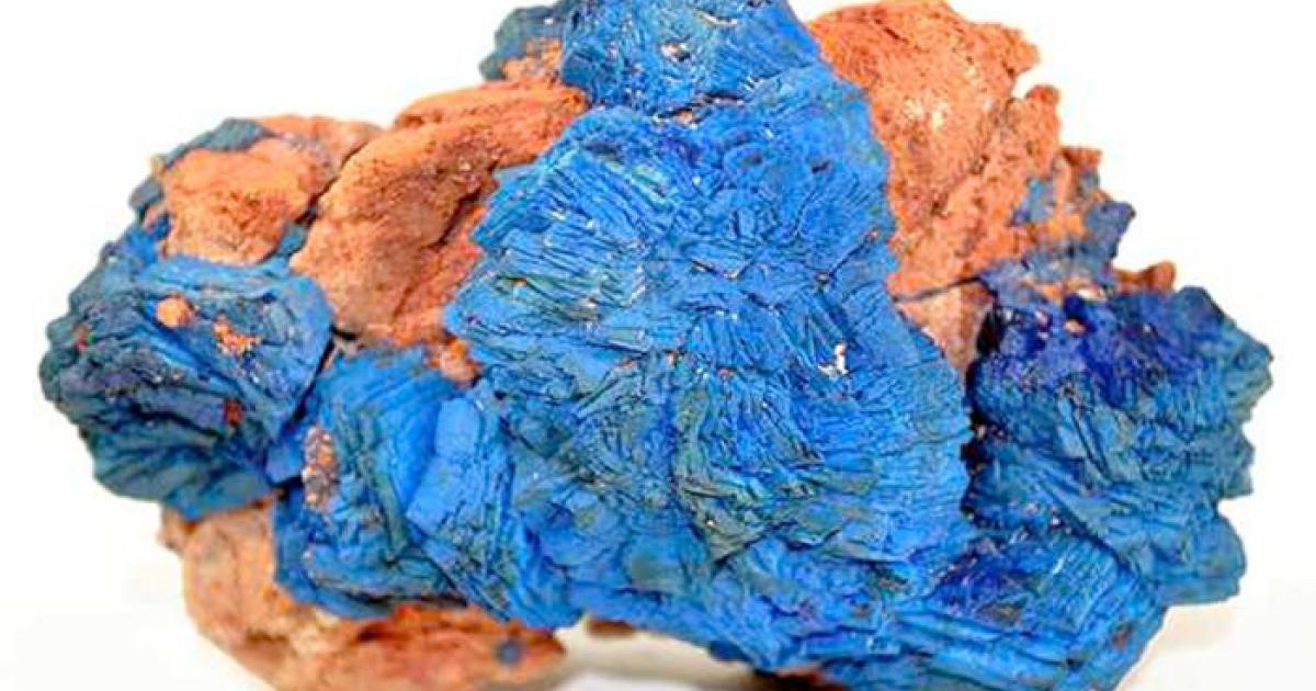 Azurite mineral specimen showing characteristic deep blue crystalline formations.