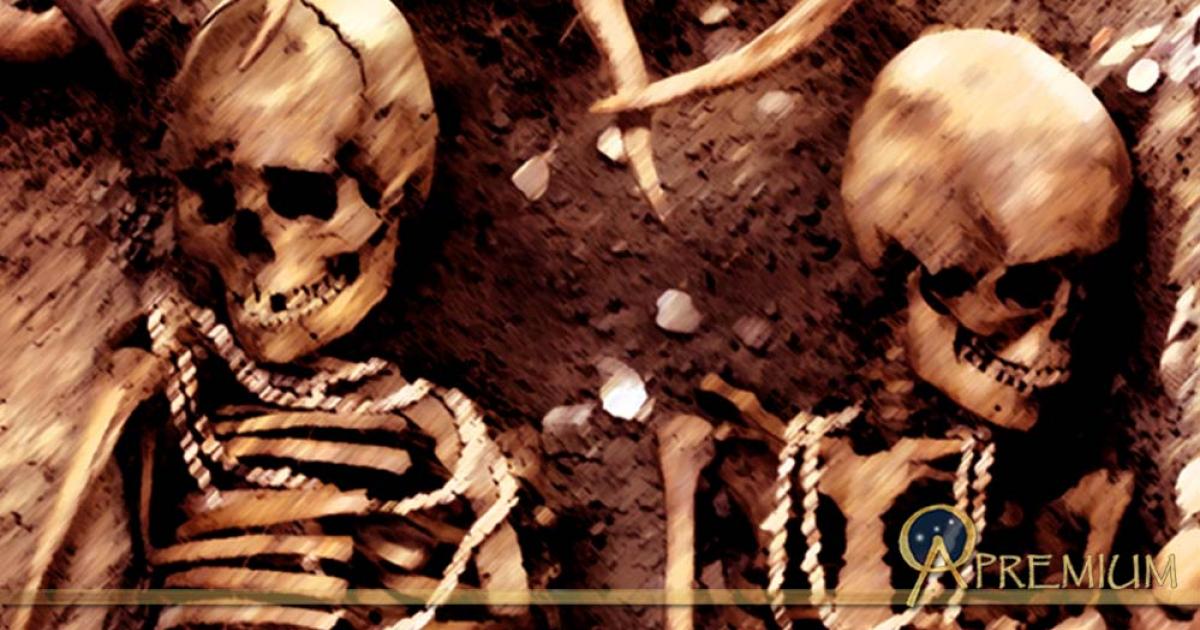 Reconstitution of a prehistoric burial. Representative image.