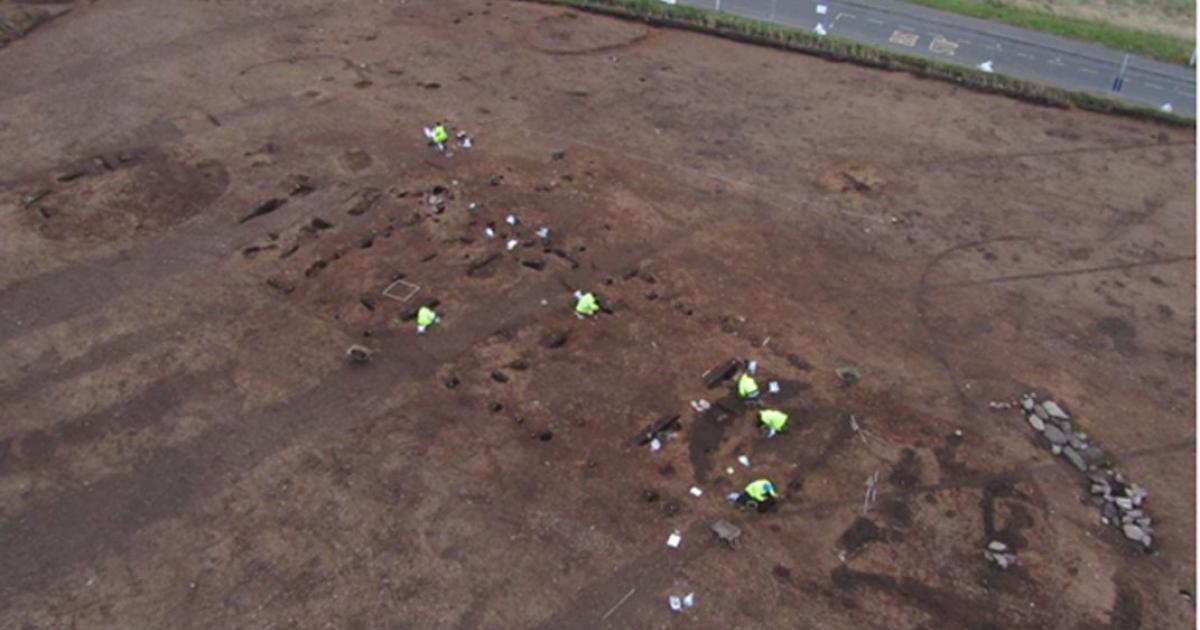 The remains of the largest Neolithic hall found in Britain, which was discovered in Carnoustie, Angus.
