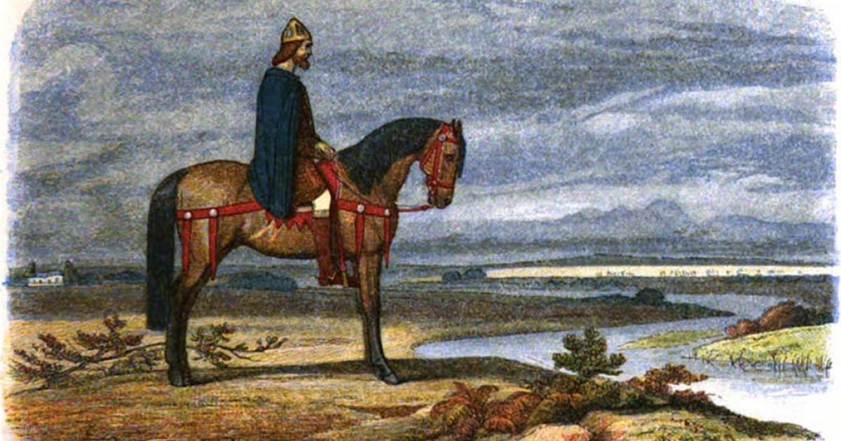 Alfred the Great, the Anglo-Saxon King of Wessex, has long been credited as the founder of the Royal Navy. Legend has it that he battled against the Vikings in the 880s and 890s, and even built his own longships to ensure victory against the Danes. In this engraving by Edmund Evans, he can be seen plotting the capture of the Danish fleet. Source: Public domain.