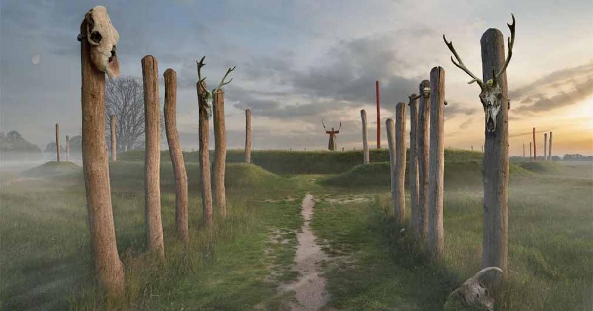 Artist impression of the 4000 year old sanctuary in Tiel, made by Alexander van de Bunt	Source: Alexander van de Bunt/Municipality of Tiel/BAAC