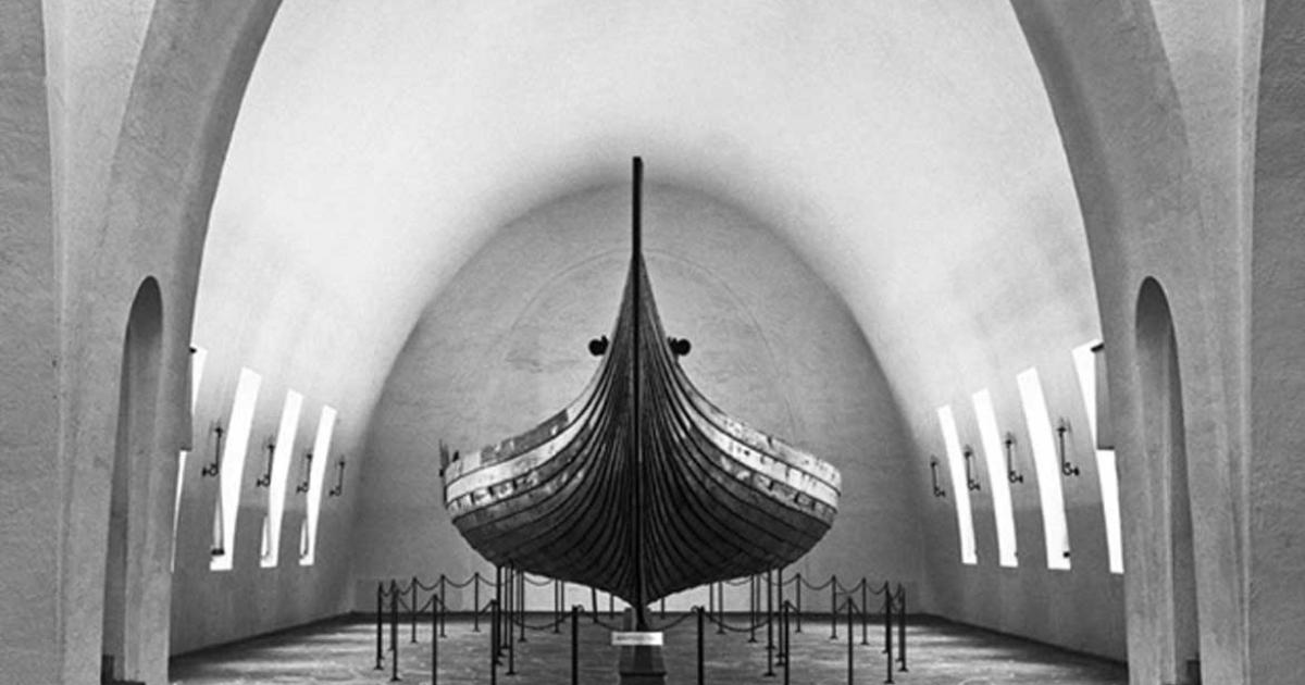  The clinker-built Gokstad ship dating back to the year 890 AD is currently on display at the Viking Ship Museum in Oslo, Norway. (Image: Museum of Cultural History, Oslo, 1938)