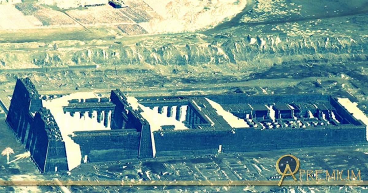 The imposing mortuary temple of Ramesses III at Medinet Habu. Design by Anand Balaji.