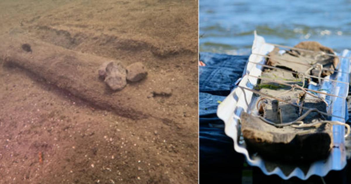Canoes from the Mendota Lake.