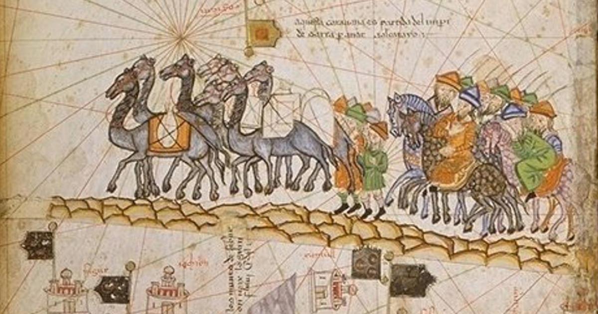 Caravan on the Silk Road (1380 AD). 