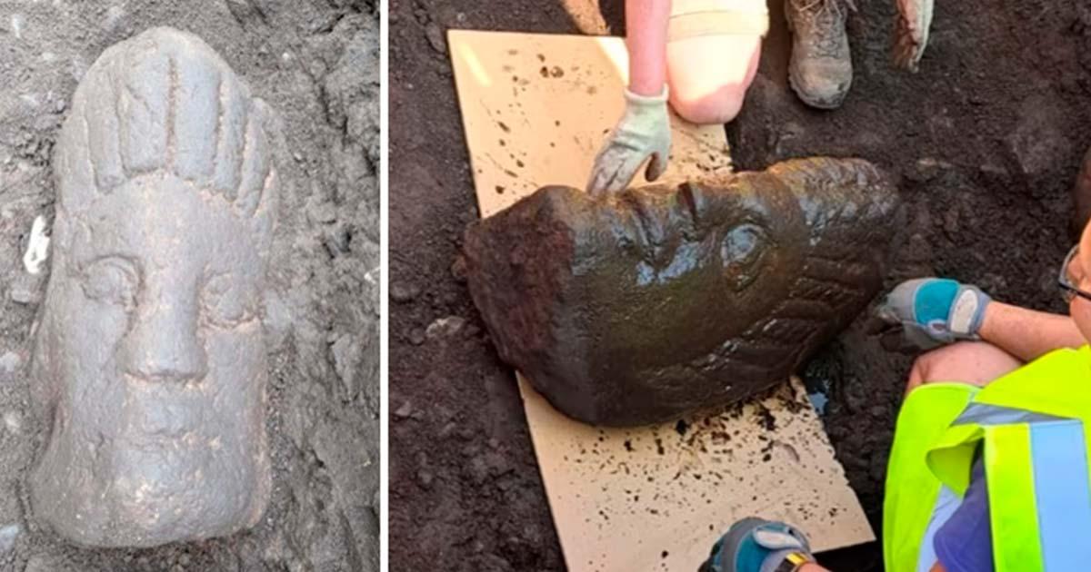 Two Roman statue heads found at Carlisle Cricket Club Roman site. Source: Geraldine Moore/Cumberland Council