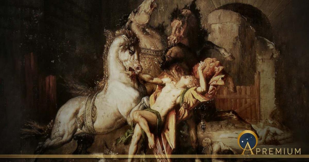 Diomedes Devoured by his Horses, by Gustave Moreau (1865), Musée des Beaux-Arts de Rouen (Public Domain)