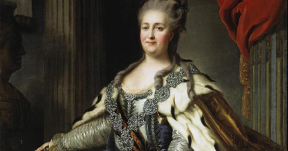 Portrait of Catherine the Great of Russia (1729-1796) (cropped) by Fydor Rokotov      Source: Public Domain