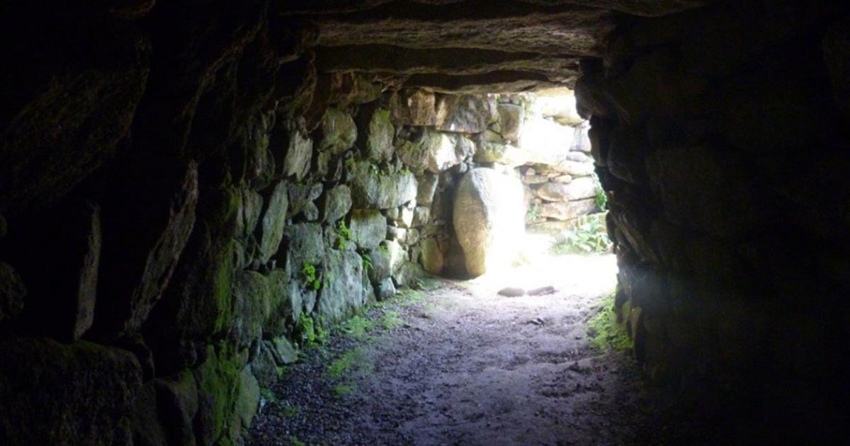 Enlarged entrance to Carn Euny fogou.