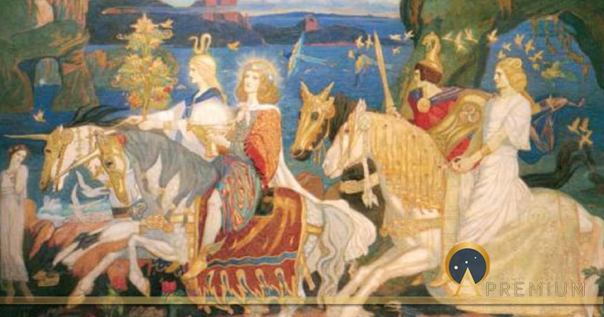 The Tuatha Dé Danann as depicted in John Duncan's "Riders of the Sidhe" (1911) (Public Domain)