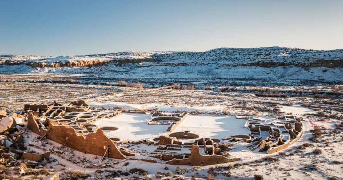 The remains of Pueblo Bonito, the largest of the Chacoan Great Houses in Chaco Canyon. Source: Viktor Posnov / Adobe Stock