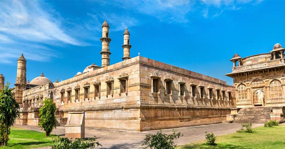 Jami Masjid, a major tourist attraction at Champaner-Pavagadh Archaeological Park - Gujarat, India              Source: Leonid Andronov / Adobe Stock