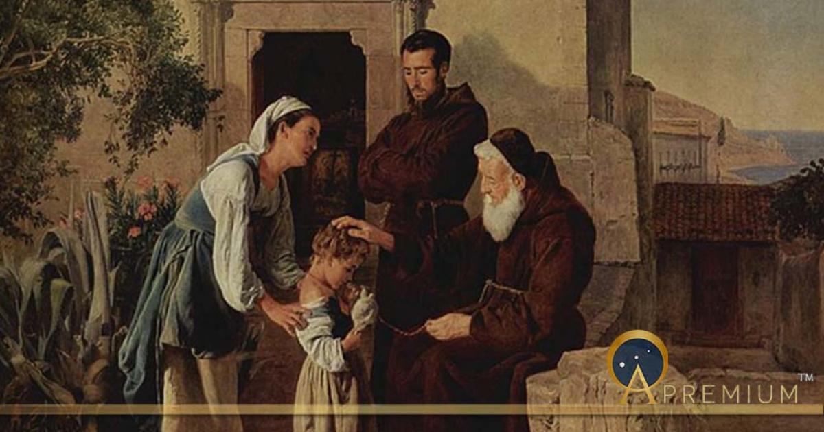 At the Monastery Gate by Ferdinand Georg Waldmüller (1846)